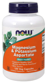 Magnesium & Kaliumaspartaat Magnesium Taurine en Kalium 120 Capsules NOW FOODS
